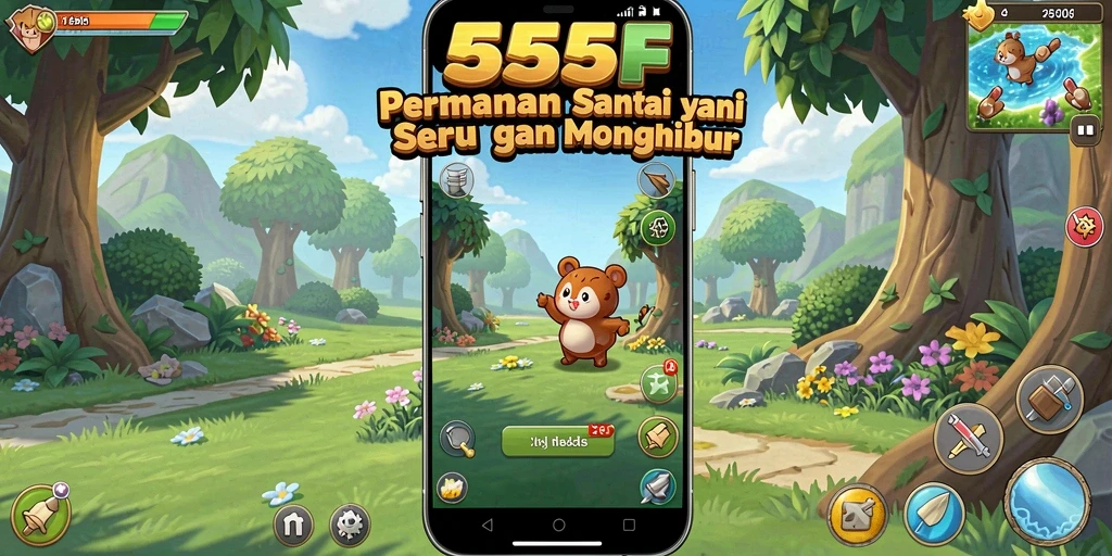 Screenshot utama menampilkan gameplay seru dari 555F.