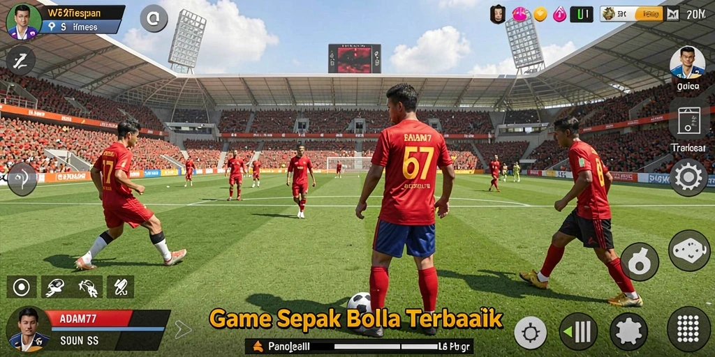 Tampilan gameplay menarik dari ADAM77 dengan aksi sepak bola yang mendebarkan.