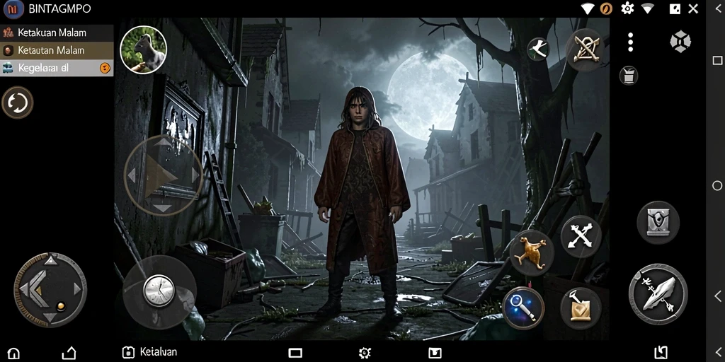 Screenshot menunjukkan suasana mencekam dari gameplay BINTANGMPO.
