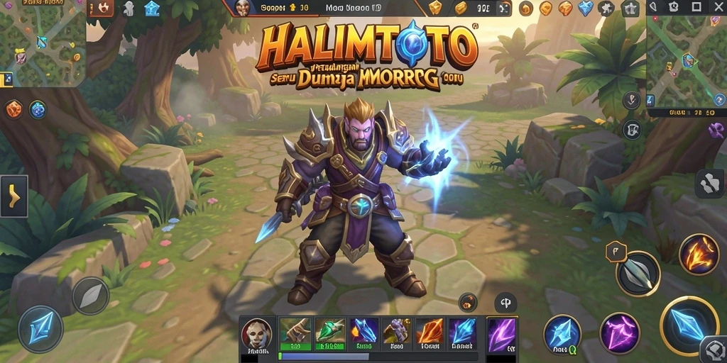 Tangkapan layar gameplay HALIMTOTO yang menampilkan pertarungan seru di dunia MMORPG.