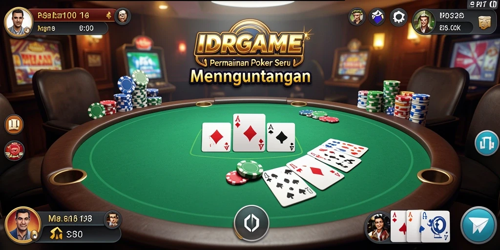 Tampilan gameplay poker IDRGAME yang seru dan menegangkan.