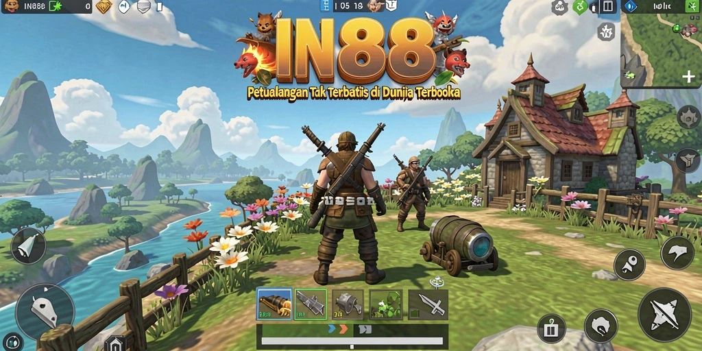 Tampilan gameplay <strong>IN88</strong> dengan pemandangan luas yang menakjubkan.