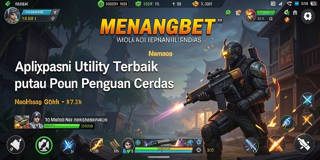 Tampilan utama aplikasi MENANGBET yang menampilkan fitur-fitur Utility.