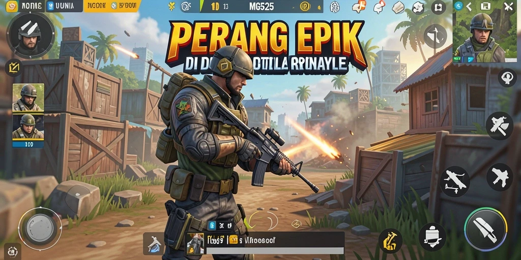 Screenshot MG525 menampilkan aksi intens dalam pertempuran Battle Royale.