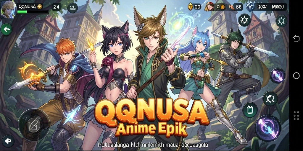 Tampilan gameplay menakjubkan dari QQNUSA yang penuh warna.