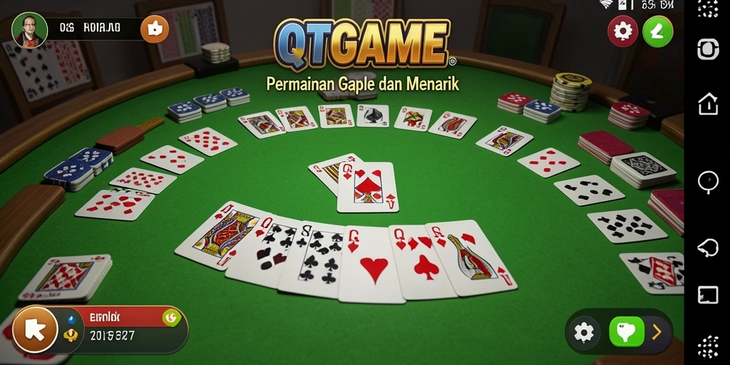 Tampilan gameplay seru QTGAME dalam permainan gaple.
