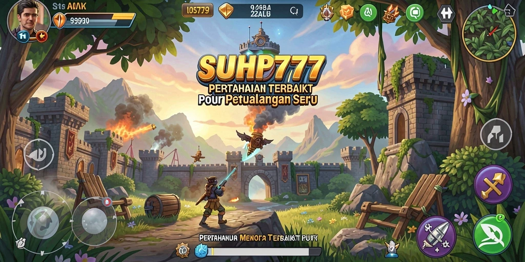 Tangkapan layar menarik dari gameplay Tower Defense SUHU777.
