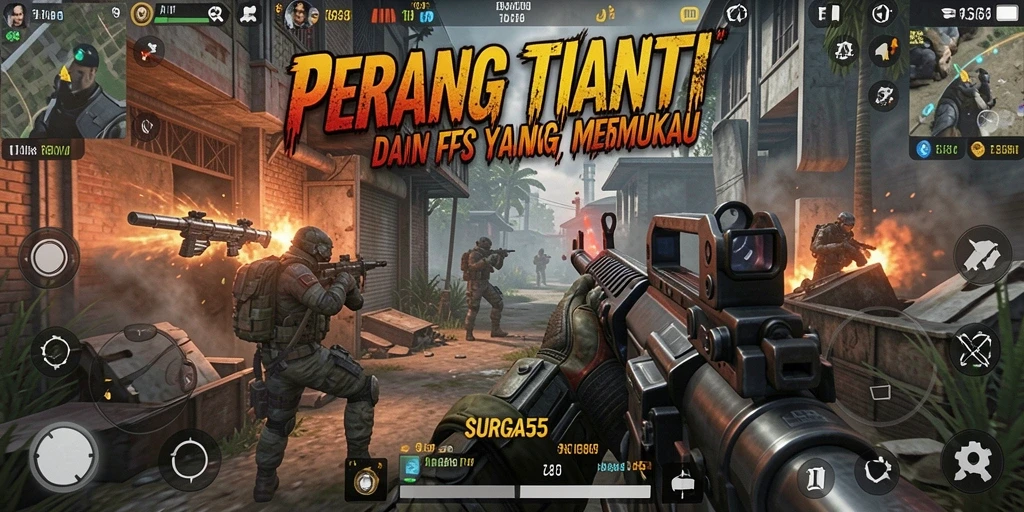 Tampilan gameplay SURGA55 yang penuh aksi dan intens