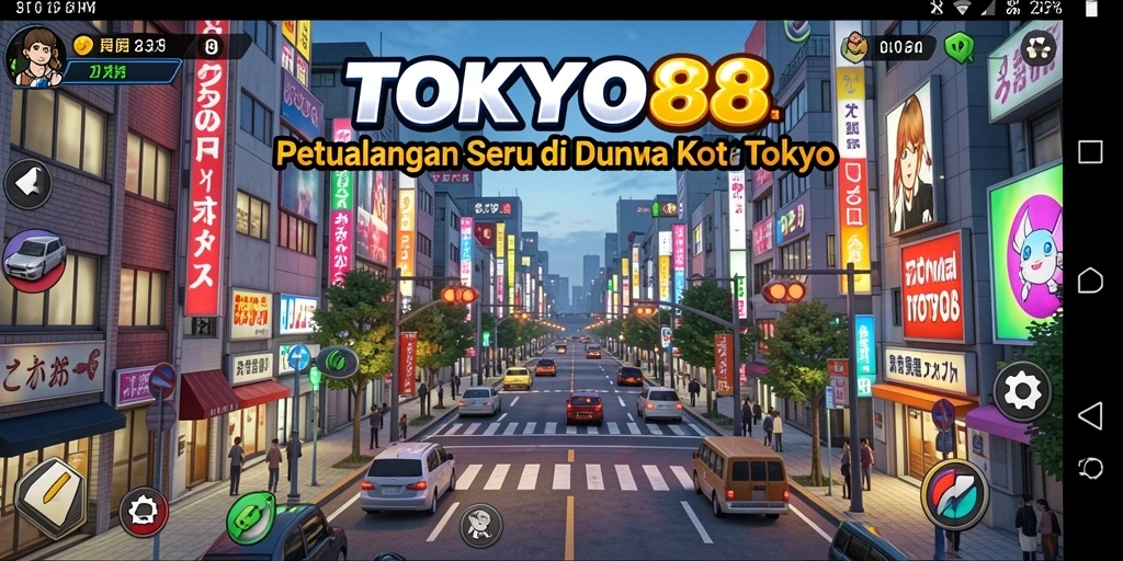 Gameplay seru di dunia adventure TOKYO88 dengan pemandangan Tokyo yang hidup.
