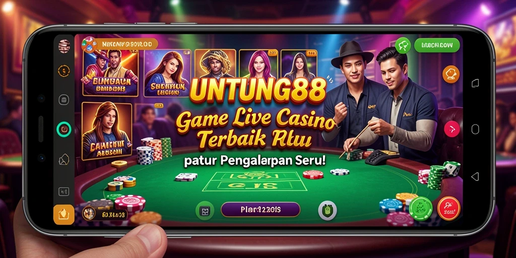 Screenshot UNTUNG88 memperlihatkan dealer live dan permainan yang mendebarkan.