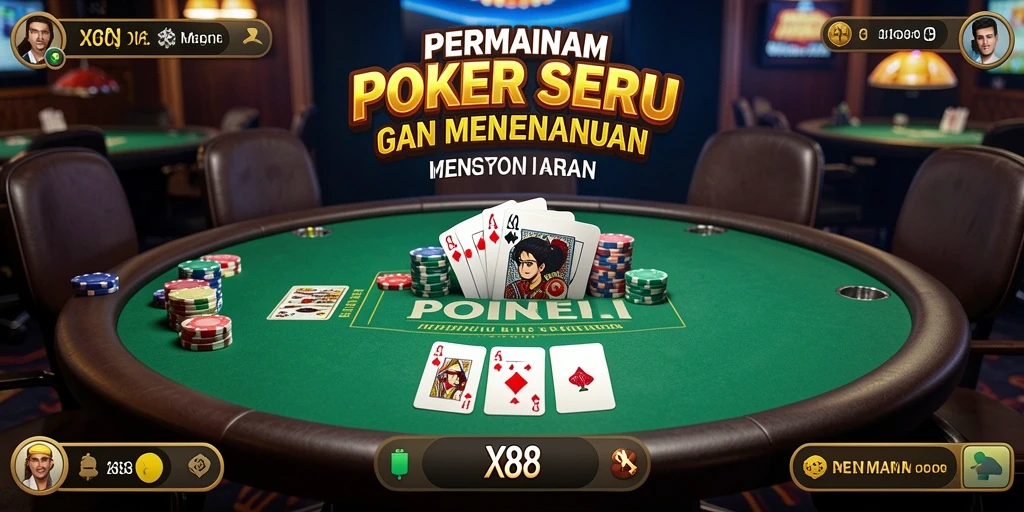 Tampilan menarik dari gameplay seru di X88 yang menghadirkan poker terbaik.
