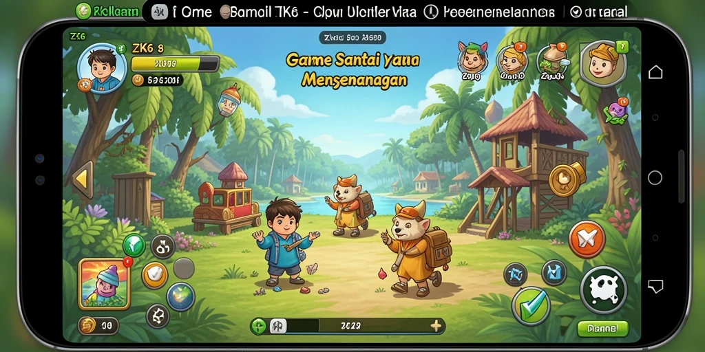 Tampilan gameplay ZK6 yang ceria dan intuitif.
